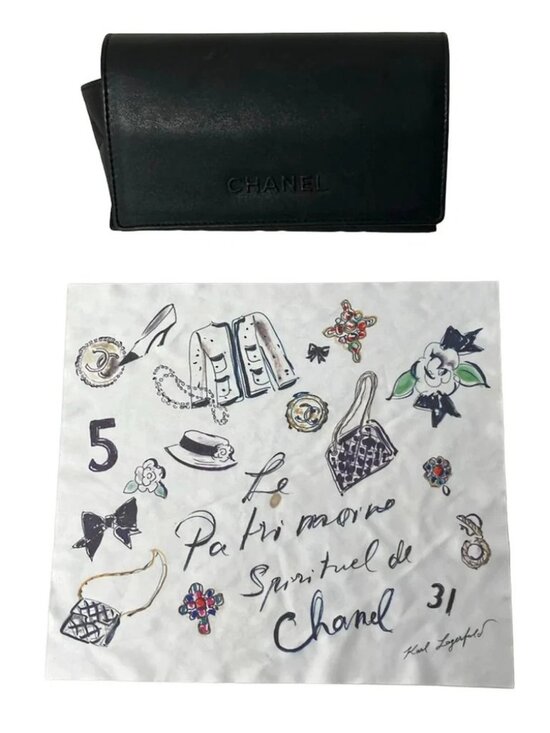 CHANEL Dark Brown Plastic Rhinestones Sunglasses